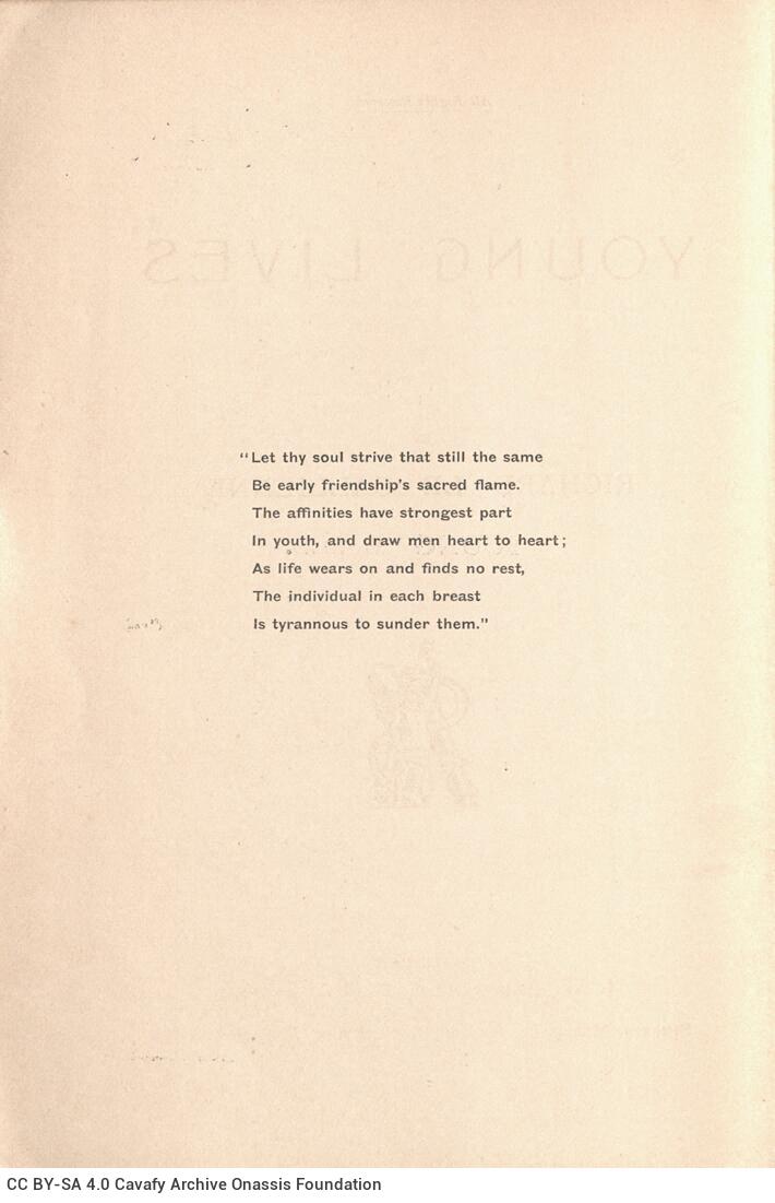 19 x 13 cm; 2 s.p. + 412 p. + 6 s.p., p. [1] half-title page, p. [2] motto, p. [3] title page and bookplate CPC, p. [5] print